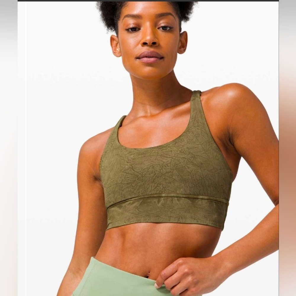 3/$15 lululemon Energy Bra Ice Wash Moss Green - Picture 4 of 9